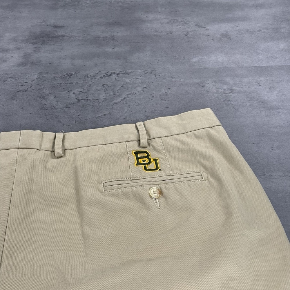 Peter Millar Baylor Bears Shorts Men 42 9" Inseam Khaki Twill Golf Dress Chino